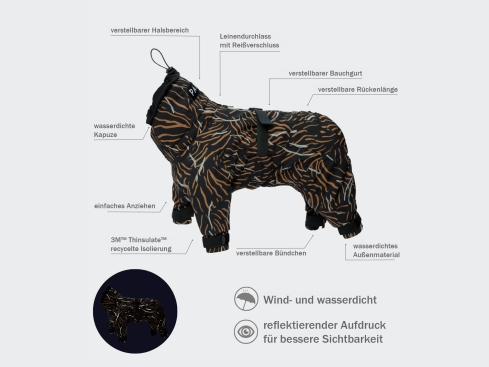 Paikka Winteranzug für Hunde coal
