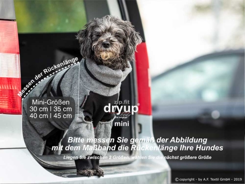 Dryup Body zip.fit Mini Hundebademantel anthrazit