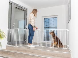 Hunde-Absperrgitter mit Tür zur Wandmontage 8