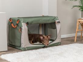 Faltbare Hundebox Comfy olivgrün/beige 8