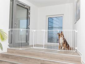 Hunde-Absperrgitter mit Tür zur Wandmontage 9