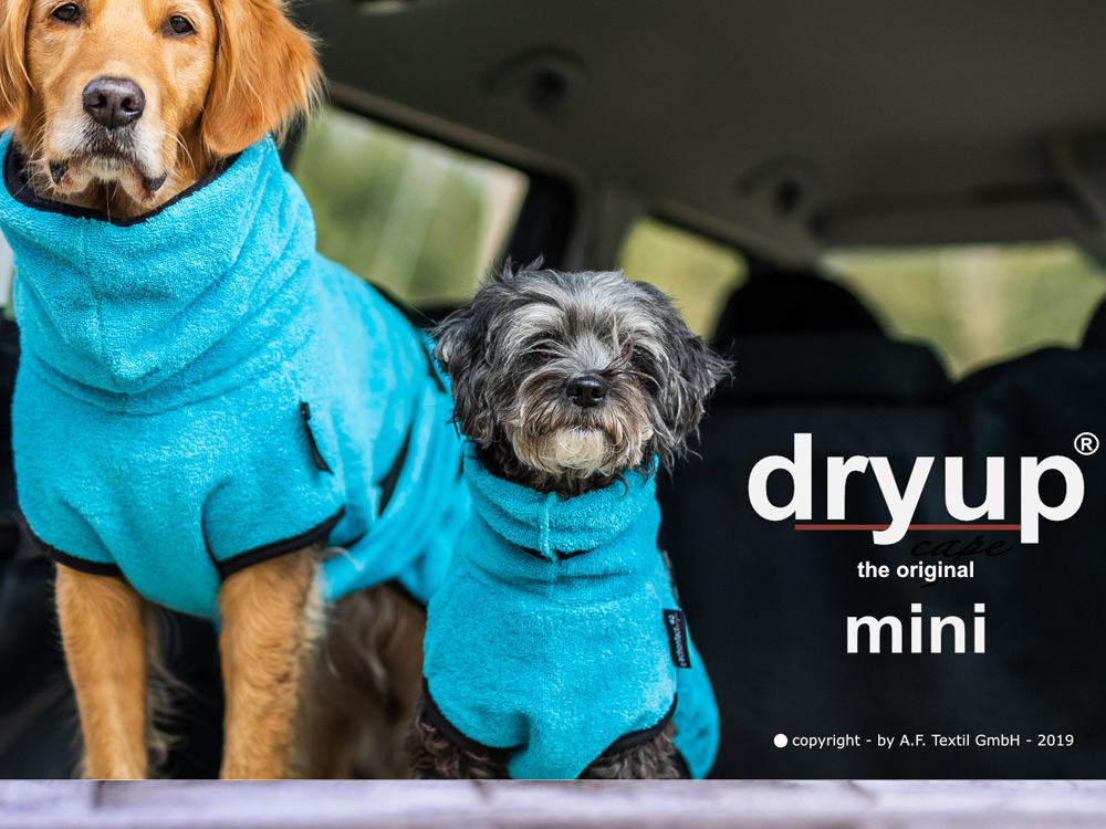 Dryup Cape Hundebademantel Mini Cyan 