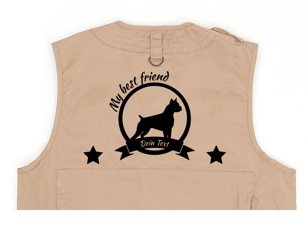 American Staffordshire Terrier Hundesport Weste khaki Best Friend 