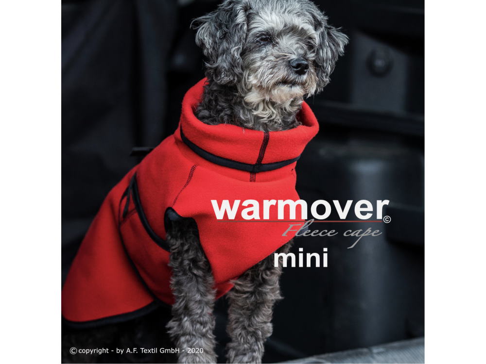 Warmover Fleece Cape Mini für Hunde red fire 