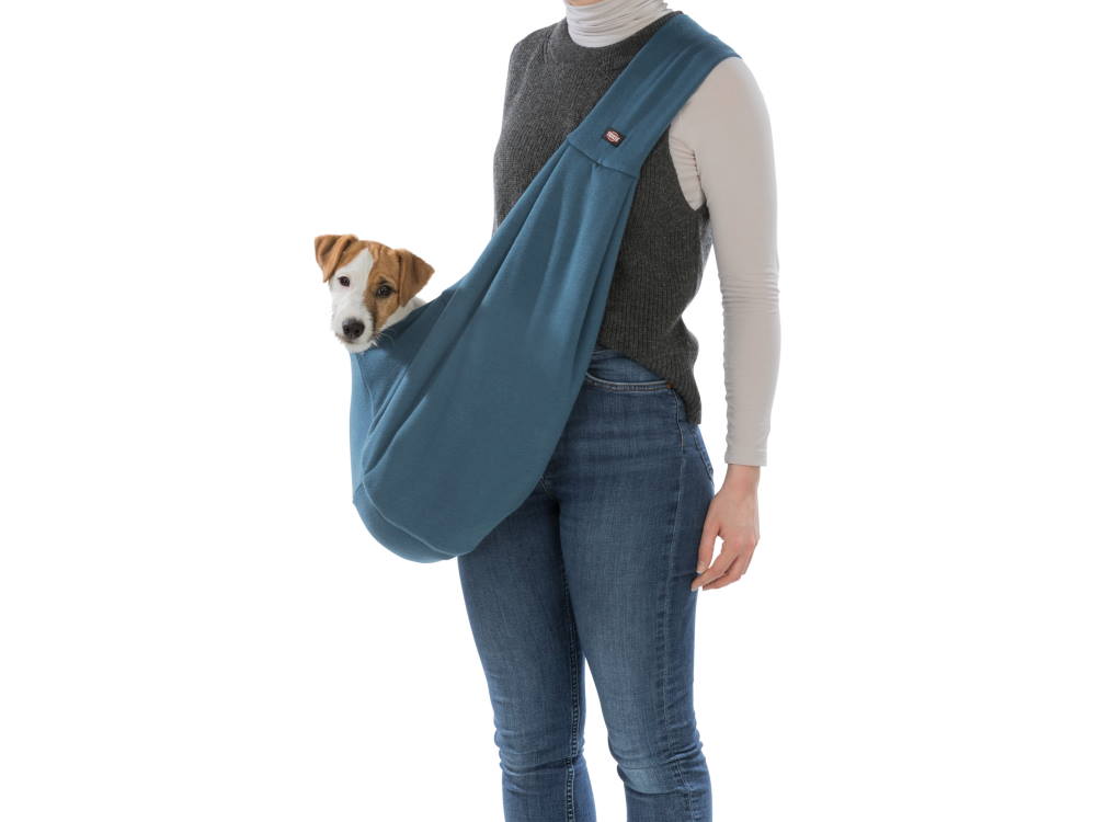 Junior Fronttasche Soft Tragetasche für Hunde blau/hellgrau 