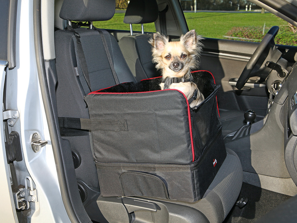 Knuffliger Autositz für Hund, Katze oder Haustier inkl. Gurt und  Sitzbefestigung
